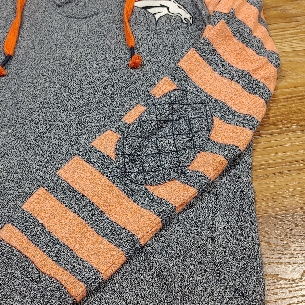 Antigua Broncos Tie Up V Neck Sweatshirt Medium - Picture 6 of 10